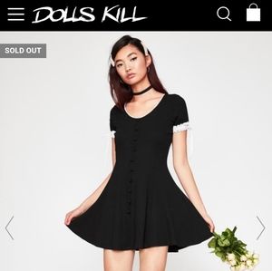 Addamz Gurl Babydoll mini dress, lace and ribbon, Dolls kill / Current Mood